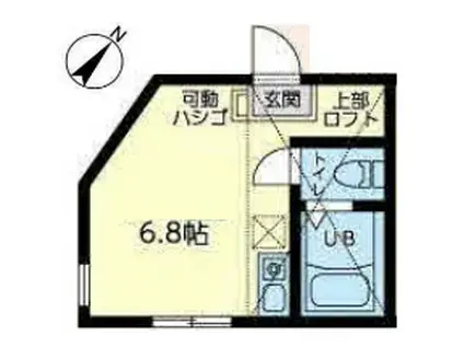 EN LA COLINA 小机(ワンルーム/2階)の間取り写真