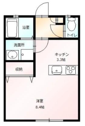 レジデンス竹富II(1K/1階)の間取り写真