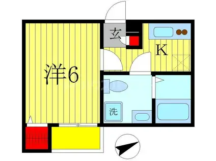 LE CIEL(1K/2階)の間取り写真