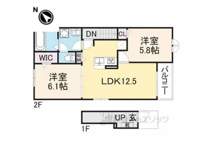 ファミリエ(2LDK/2階)の間取り写真