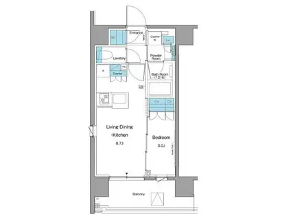 ルフォンプログレ蔵前ナチュール(1LDK/3階)の間取り写真