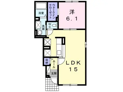 POLARIS STATION(1LDK/1階)の間取り写真