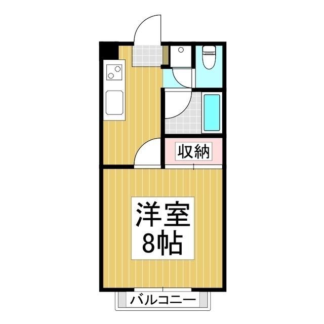 保屋野ハイツ(1K/1階)の間取り写真