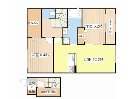 ブリリアント ガーデン(2SLDK/2階)の間取り写真