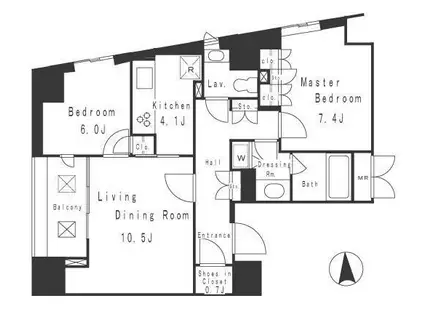 パークハウス芝タワー(2LDK/18階)の間取り写真
