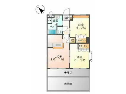アメニティハイムLR(2LDK/1階)の間取り写真
