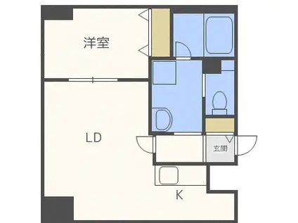 レガート東区役所前A棟(1LDK/10階)の間取り写真
