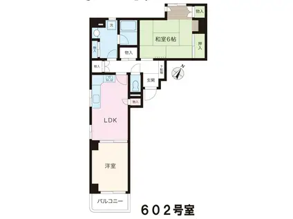 タケナカAP(2LDK/6階)の間取り写真