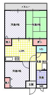 グランデール(3LDK/3階)の間取り写真