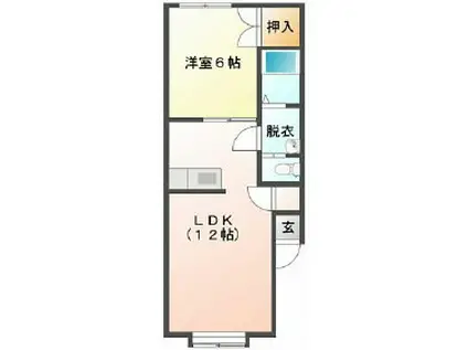 Mハイツ東町5(1LDK/1階)の間取り写真