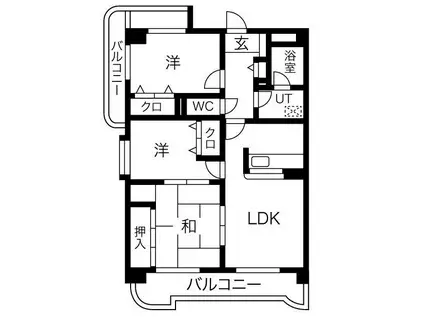 ヴェルデ空港前I(3LDK/5階)の間取り写真