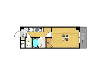 トーリエユタカ(1K/5階)の間取り写真