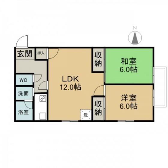 木谷マンション(2LDK/3階)の間取り写真
