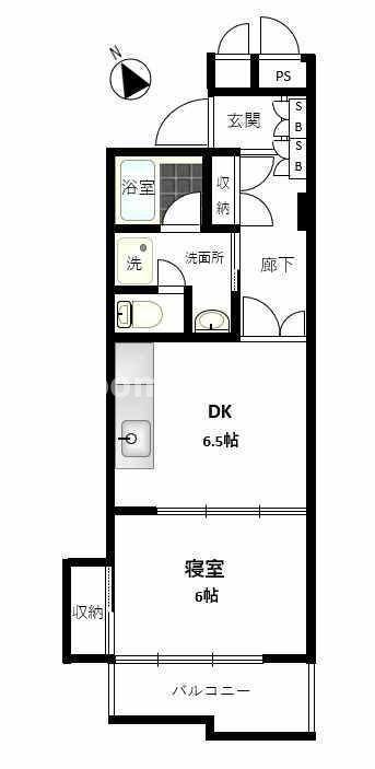 ちぇるる野毛(1DK/7階)の間取り写真