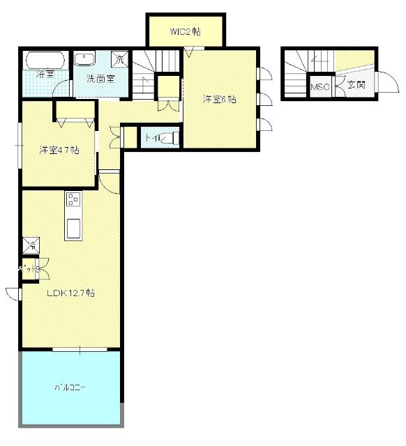 CASA CLAIR(2LDK/2階)の間取り写真