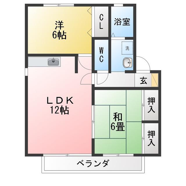 クレール21(2LDK/2階)の間取り写真