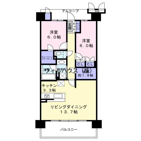 レ・ジェイド新金岡パークフィールズ(2LDK/5階)の間取り写真
