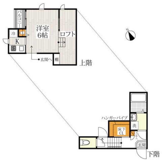 CB新座 1STSTAGE(1K/1階)の間取り写真