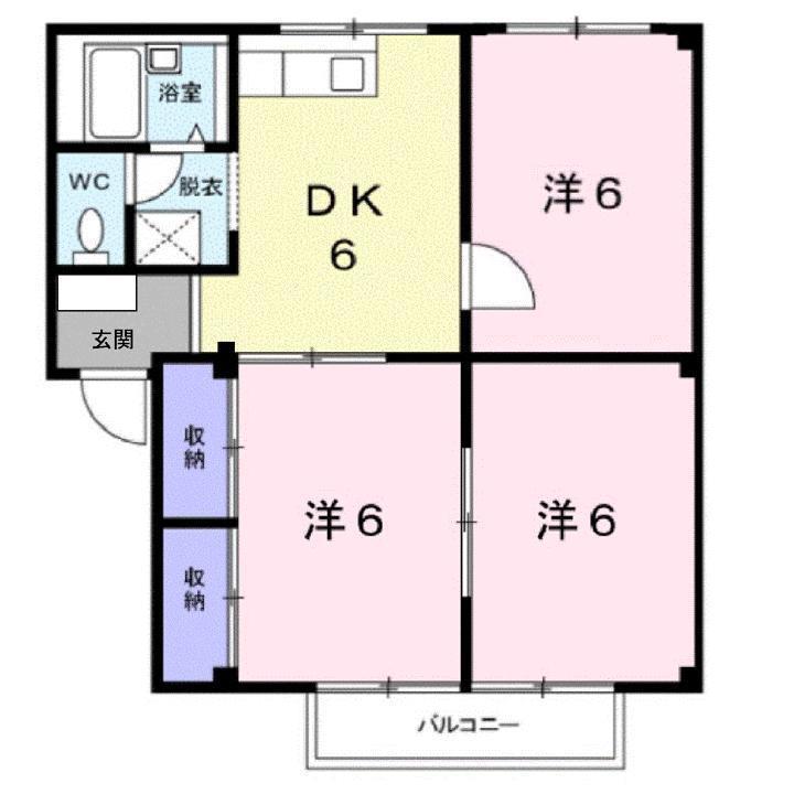 エメラルドハイツ(3DK/2階)の間取り写真