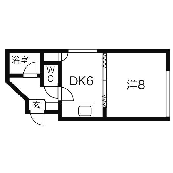 メゾン中島(1DK/4階)の間取り写真