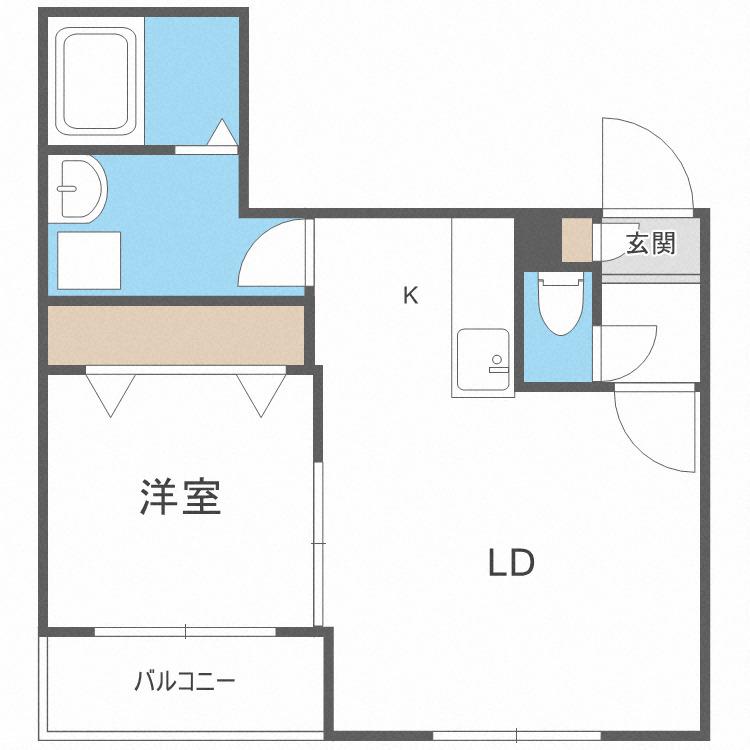 LEIA札幌(1LDK/4階)の間取り写真