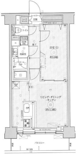 フュージョナル浅草FOREST(1LDK/3階)の間取り写真