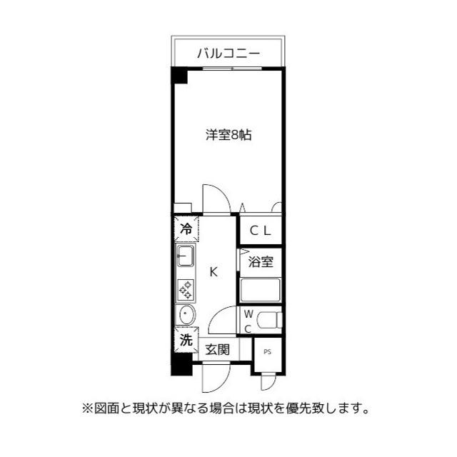 グランドパレス1F(1K/1階)の間取り写真