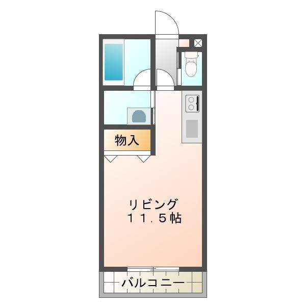 CAN NON I(ワンルーム/3階)の間取り写真