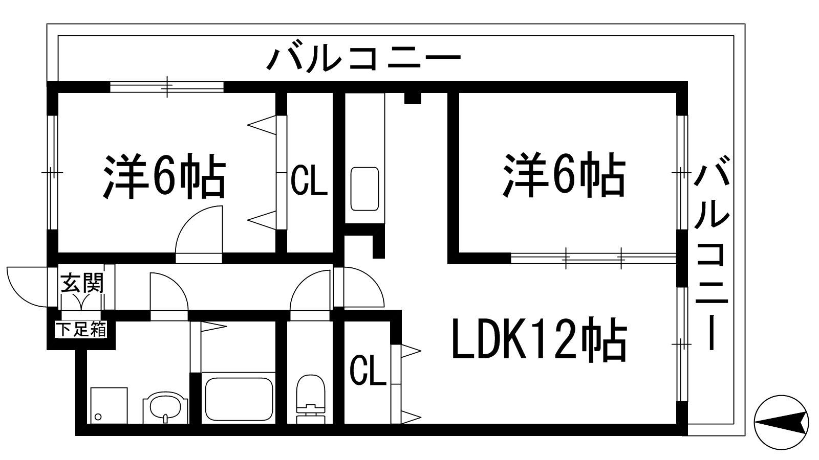 エアポートN(2LDK/3階)の間取り写真