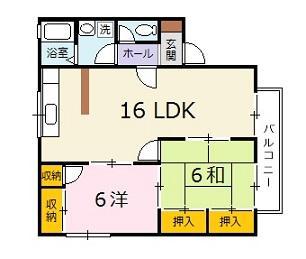 ファミールHIROA棟(2LDK/1階)の間取り写真