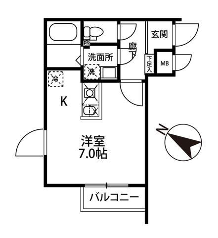 ミリアビタNO.10(ワンルーム/3階)の間取り写真