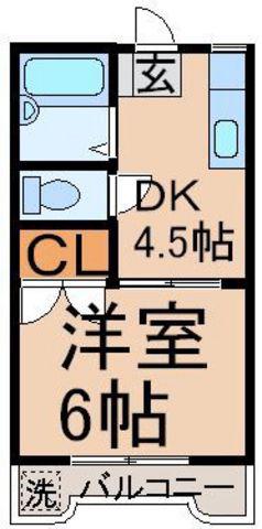メゾンドールサシダ(1DK/2階)の間取り写真