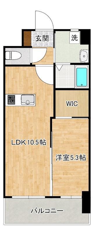 グレース上富野(1LDK/8階)の間取り写真