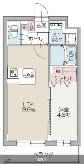 グリーントレジャー(1LDK/2階)の間取り写真