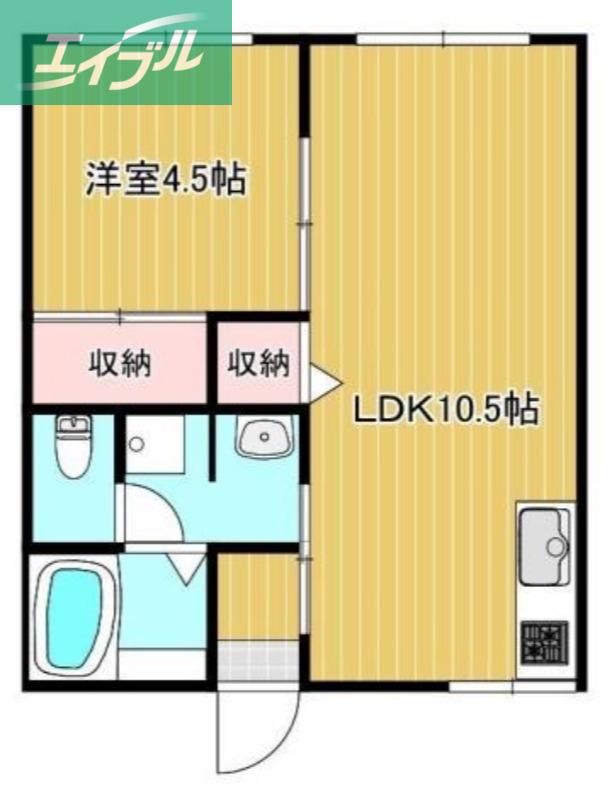 コーポ朝日 B棟(1LDK/1階)の間取り写真