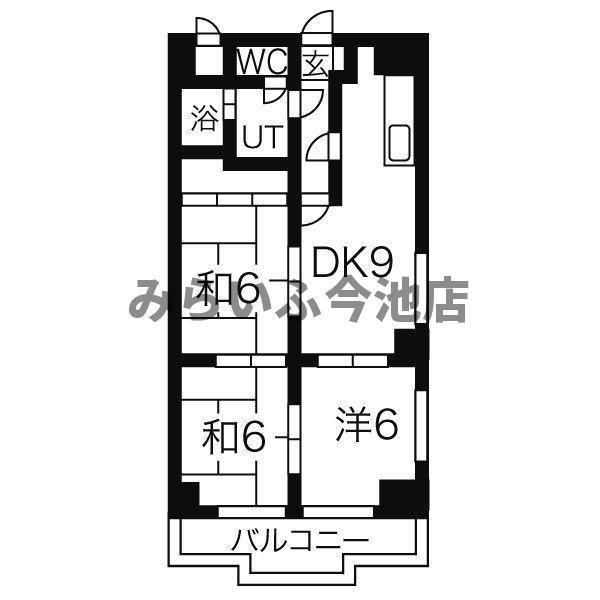 伊藤ビル(3LDK/2階)の間取り写真