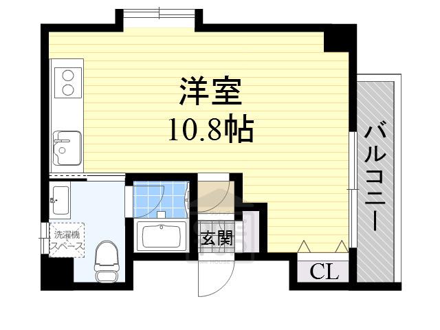 シャインビュー豊中(ワンルーム/7階)の間取り写真