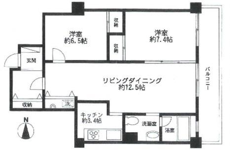 赤坂パレスマンション(2LDK/2階)の間取り写真