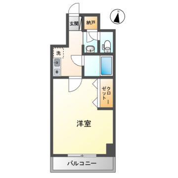 第二高砂ハイム(1K/2階)の間取り写真