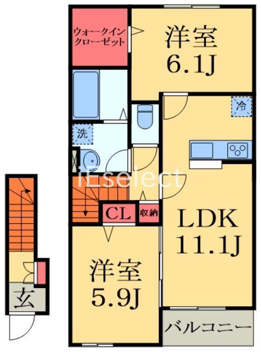 ウエスティア(2LDK/2階)の間取り写真