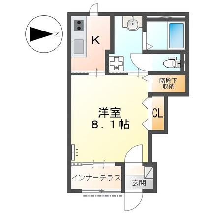 REIWA III(1K/1階)の間取り写真