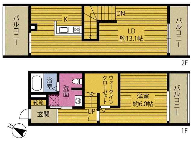 REGINA挾間(1LDK/3階)の間取り写真