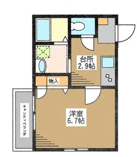 DWELLCOME N(1K/2階)の間取り写真