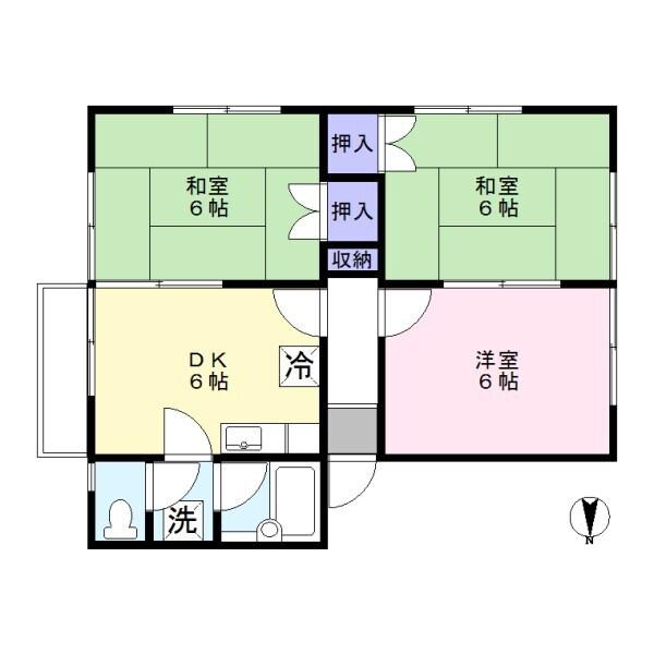 コーポM1(3DK/2階)の間取り写真