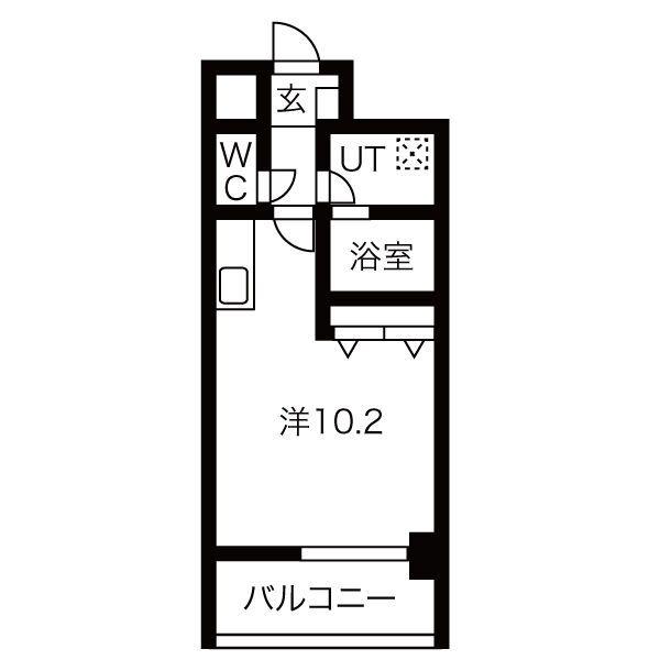 アレーヌコート野並(ワンルーム/3階)の間取り写真
