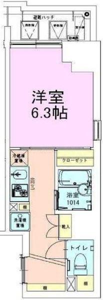 門前仲町レジデンス壱番館(1K/7階)の間取り写真