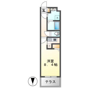 QUADOR今池イースト(ワンルーム/4階)の間取り写真
