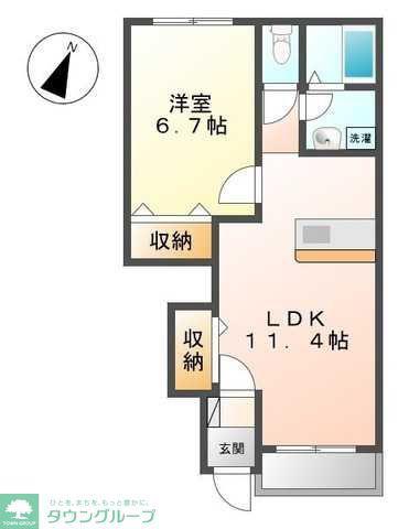 サンモール湘南(1LDK/1階)の間取り写真