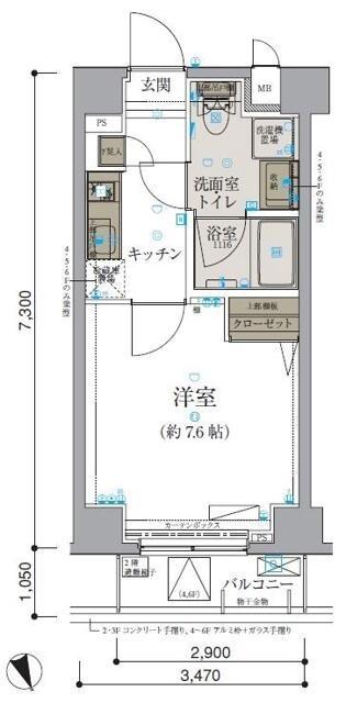 リヴシティ本郷(1K/4階)の間取り写真