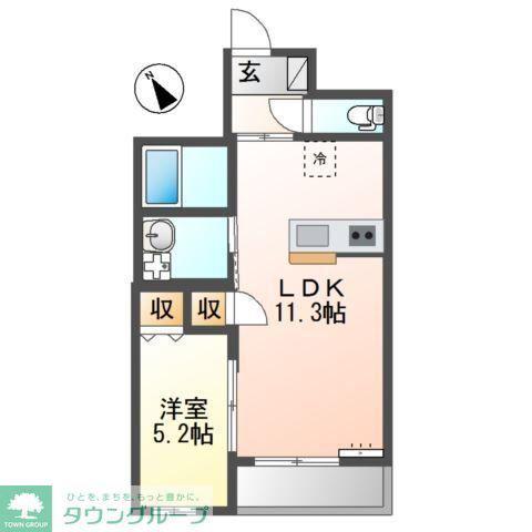 シャイン湘南(1LDK/4階)の間取り写真